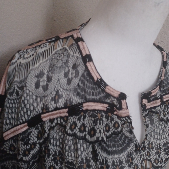 Kas New York Sheer Lace Beaded Oversized Blouse Anthropology Medium - Picture 3 of 13